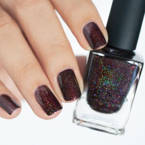 Overnight Bag Espresso Brown Holographic Nail Polish image 5