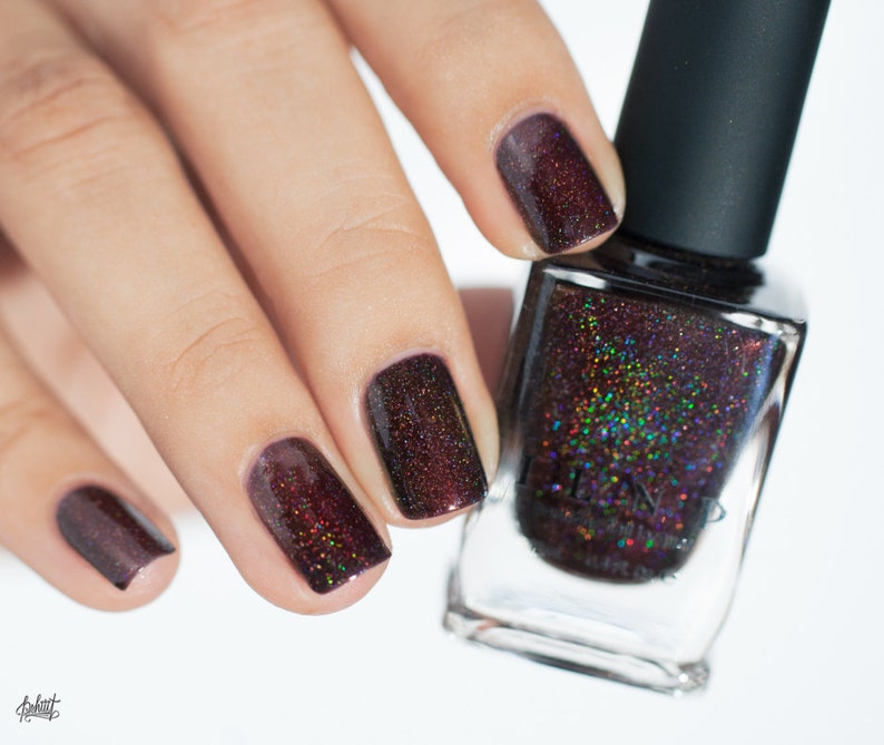 Overnight Bag Espresso Brown Holographic Nail Polish image 5