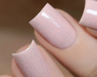 Pearl Nails Leichhardt - Baby pink nails with glitter design ✨