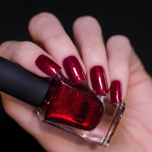 Ruby Vibrant Red Shimmer Nail Polish image 3