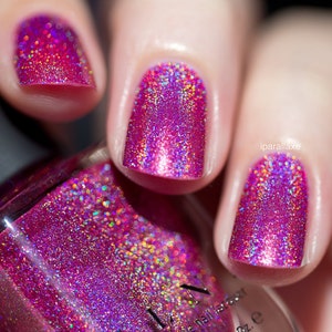 Paige Berry Pink Holographic Nail Polish image 1