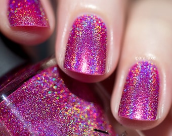 Paige - Berry Pink Holographic Nail Polish