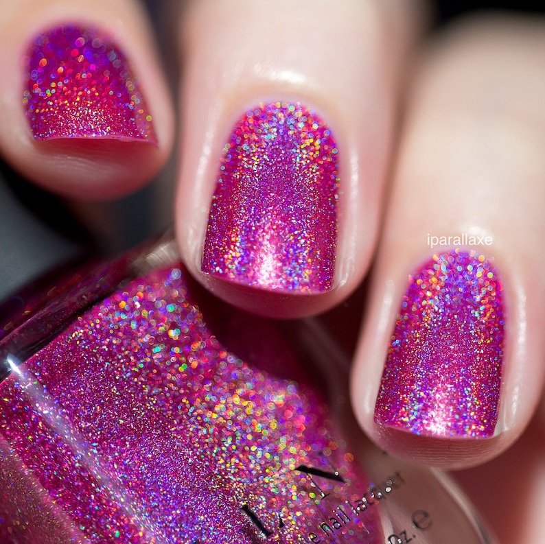 Paige Berry Pink Holographic Nail Polish image 1