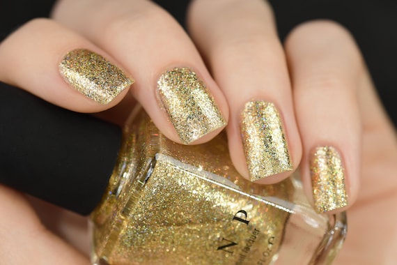 Empire Gold Holographic Nail Polish Etsy