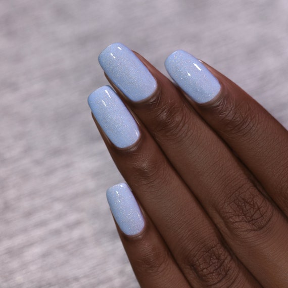 Carried Away Creamy Periwinkle Blue Holographic Jelly Nail Polish