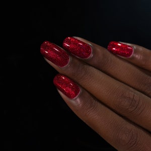 Say Love Ruby Red Holographic Nail Polish image 7