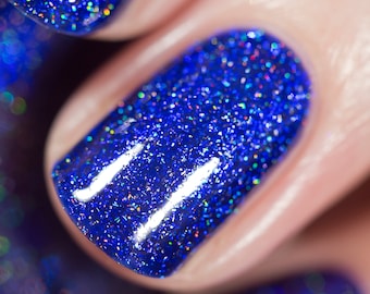 Downpour - Bold Indigo Blue Holographic Nail Polish