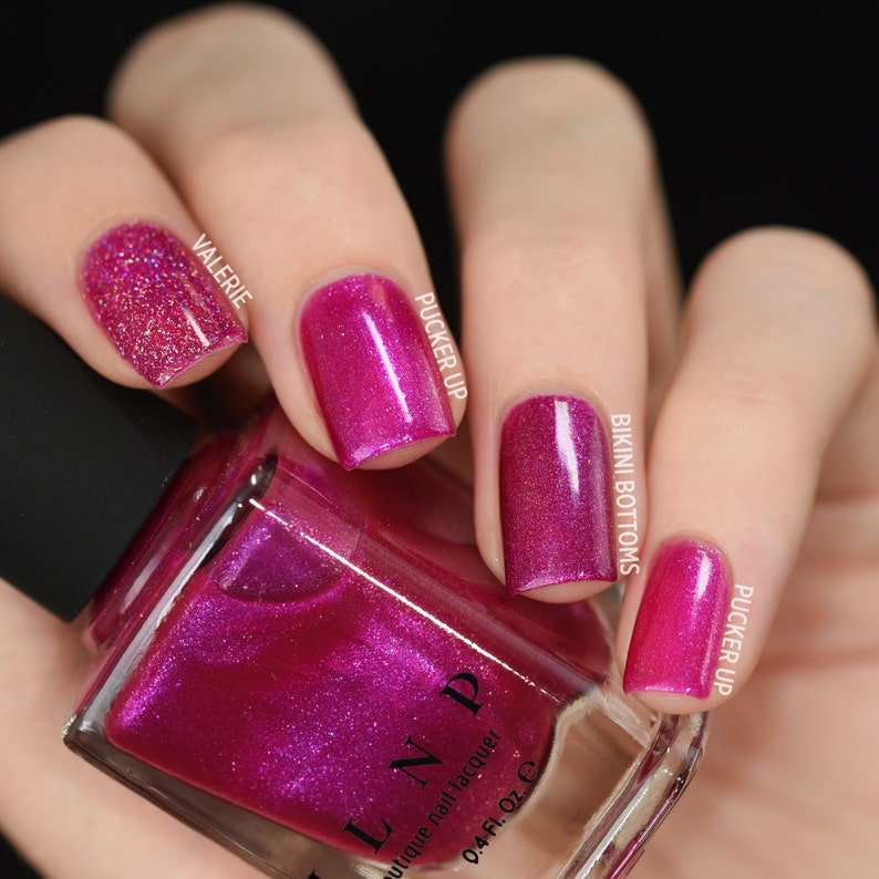 Pucker up Vibrant Pink Shimmer Nail Polish Etsy