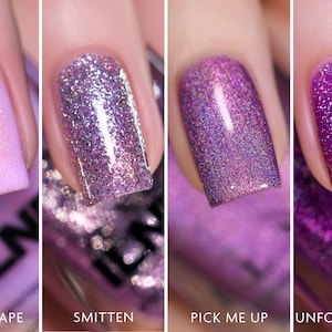Purple Essentials Bundle - Sparking and Shimmering Puple Nail Polish Set