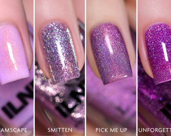 Purple Essentials Bundle - Sparking and Shimmering Puple Nail Polish Set