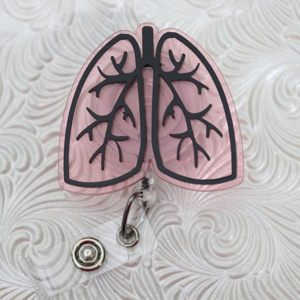 3d lung badge holder - retractable - badge reel - badge clip - name badge holder - nurse jewelry - badge pull