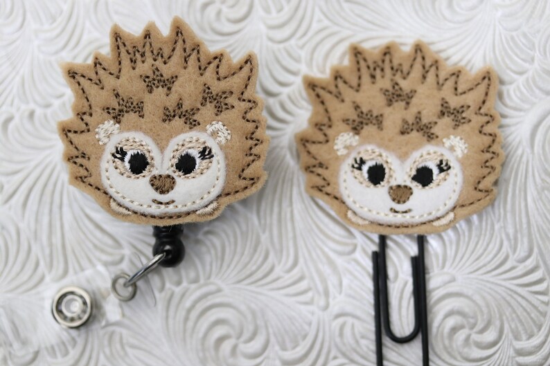 Sweet porcupine badge reel retractable badge holder planner clip