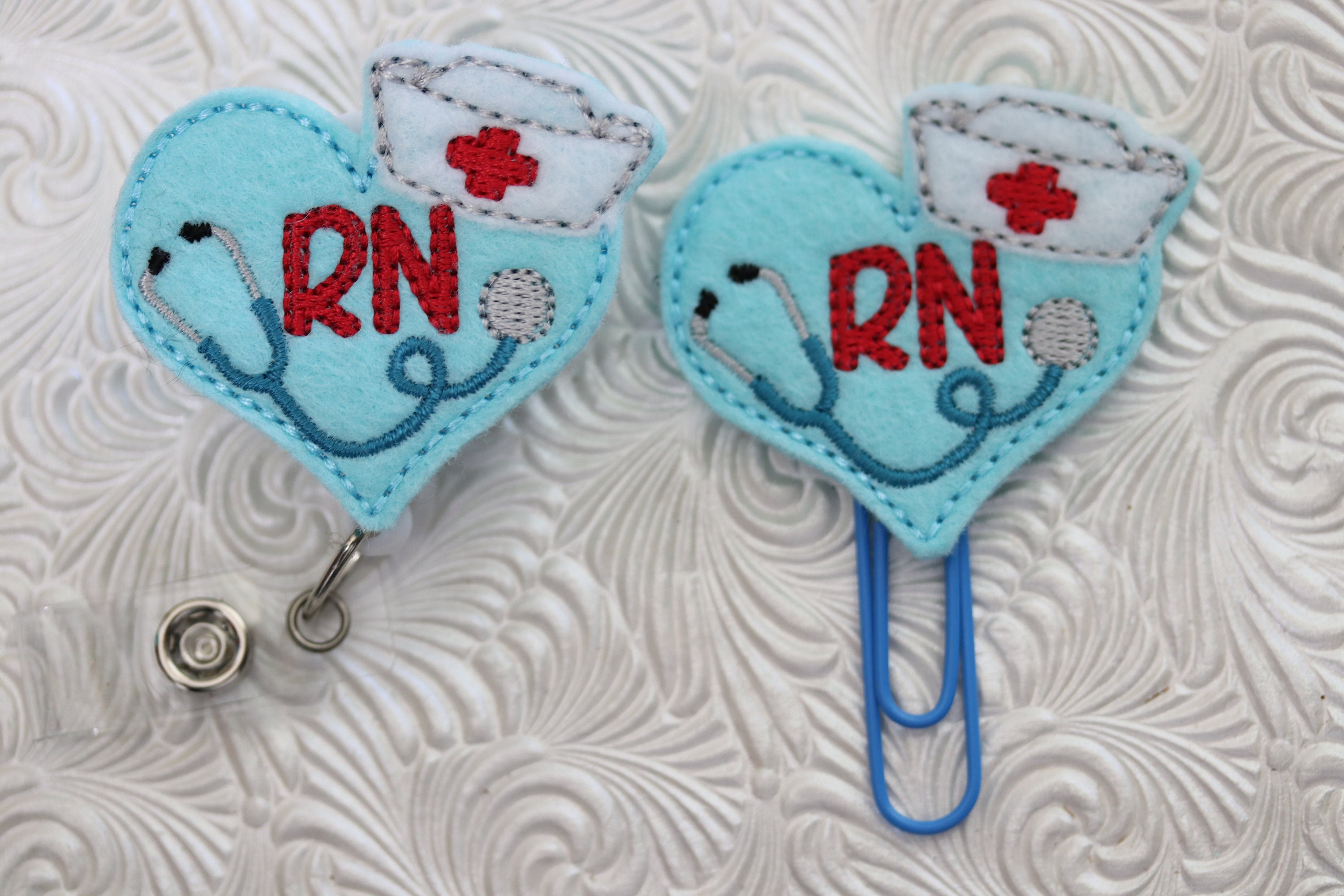 RN badge holder badge pull badge reel planner clip | Etsy