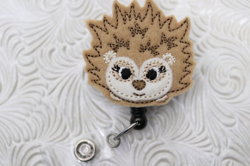 Sweet porcupine badge reel retractable badge holder planner clip