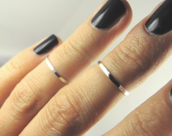 Sterling silver sleek and shiny above knuckle rings duo