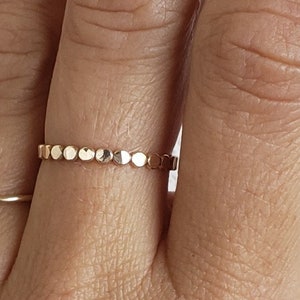 14k Gold Filled Beaded ring/ Stackable thin ring/Simple dainty trendy and elegant jewelry/ Rock Elegance