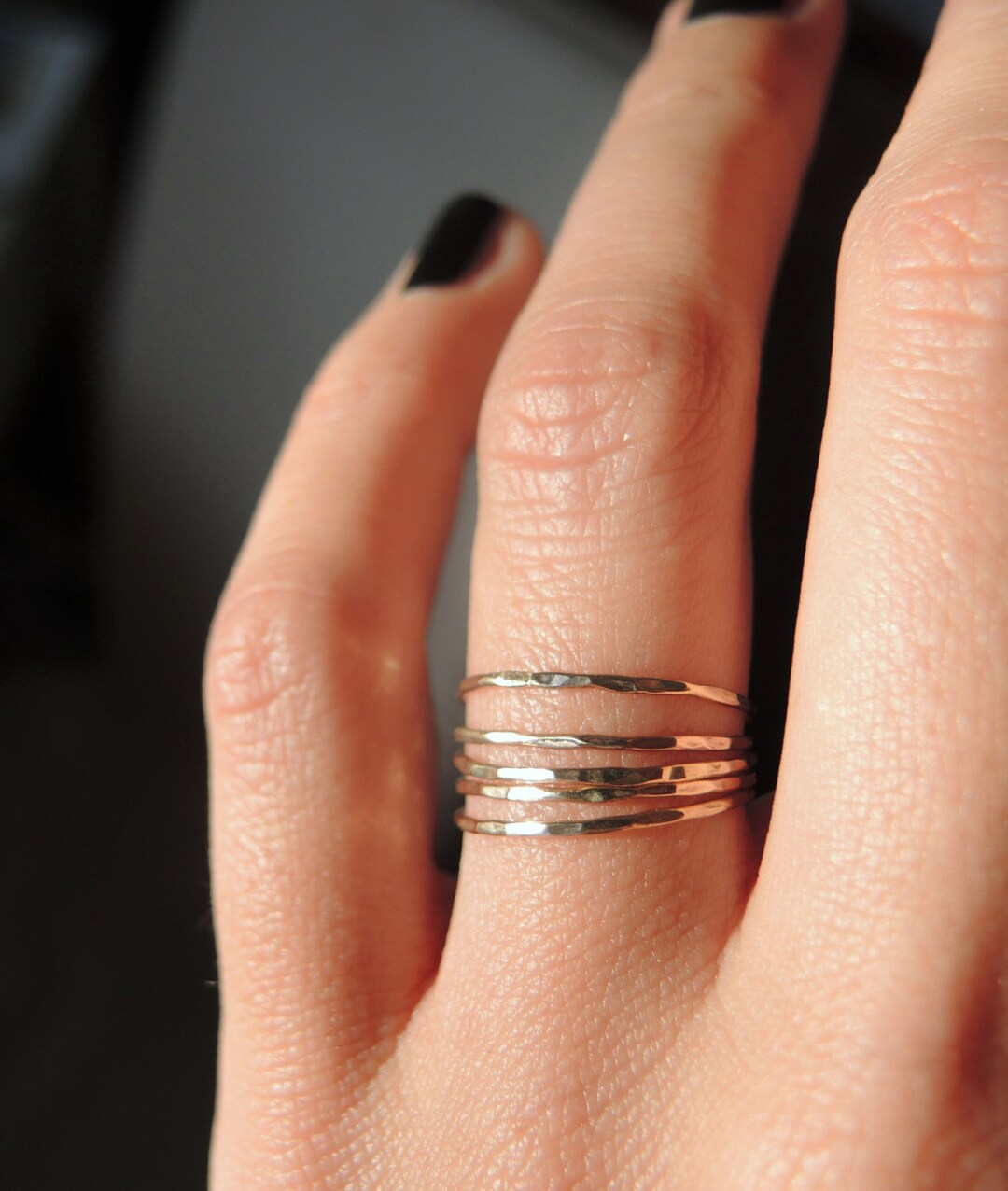 5 Gold Filled Delicate and Dainty Stack Rings/ Ultra Thin Rings/ Dainty ...