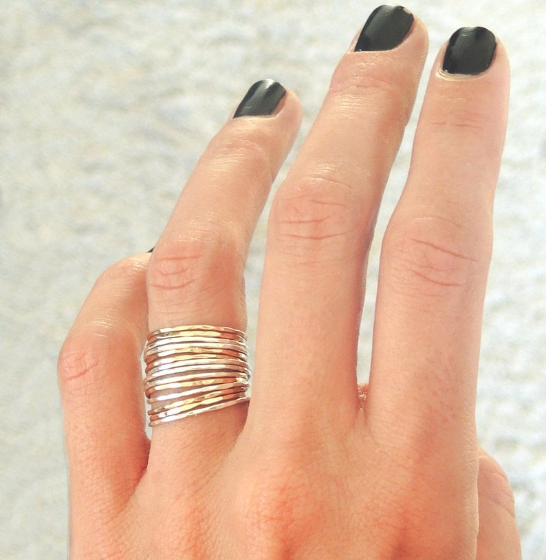 Set of 14 Dainty Teeny Tiny Stacking Rings/ Ultra Thin Etsy
