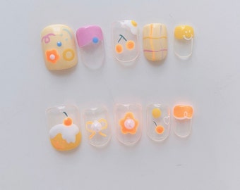Cute Yellow Duck Flower Hand Painted Mix Reusable Nail L Press - Etsy