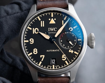Vintage IWC Big Pilot's Watch Heritage 7 Days Titanium Black Dial Automatic Set 46.2mm