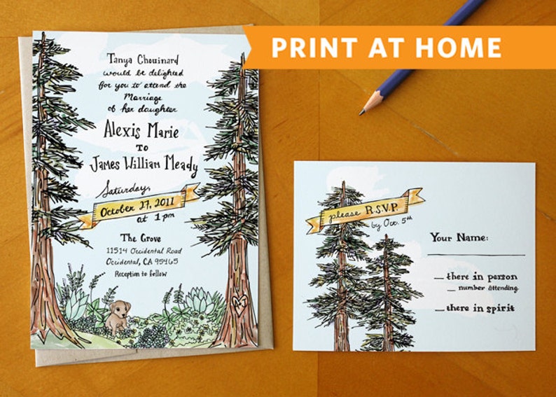 Perfect Garden Invite Garden Gathering: Wedding Invitation RSVP Card Suite Printable Arboretum Invite Forest Invite