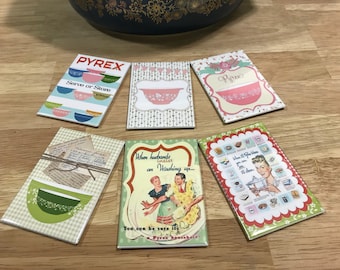 Pyrex Fridge magnets 2x3 inch Vintage Pyrex ads Set 3