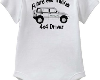 Geo Tracker 2 Door or Geo Tracker 4 Door "Future 4x4 Driver" Baby Onesies or Toddler T-Shirt