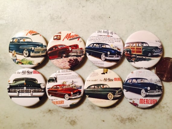 8 Mercury Buttons Vintage Retro Set 2 Several Button Sizes and Styles