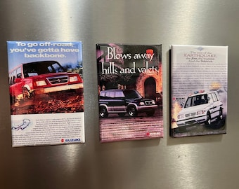 3 Suzuki Sidekick Sport Magnets or Pinbacks