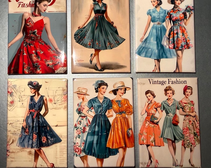 Vintage Fashion magnets sold individually or purchase them all