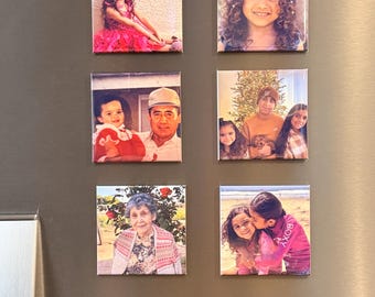 Custom Photo Magnets or Pinback Buttons, Personalized 2.5 x 2.5” Square Magnets |Custom Buttons for Events, Weddings, Business