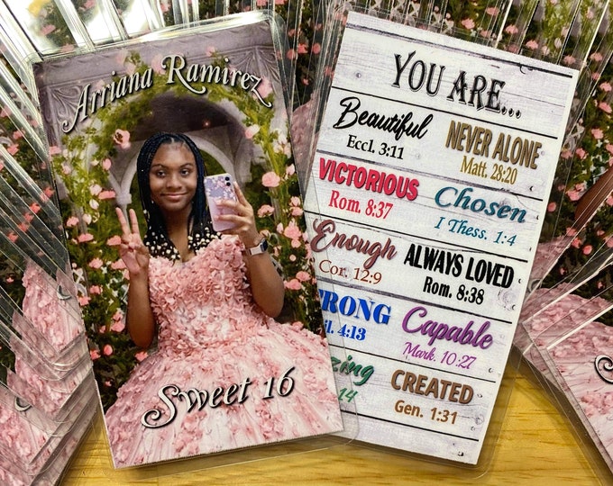 Memorial Card, Funeral Card, Engagement Card, Sweet 16, Event Card Laminated