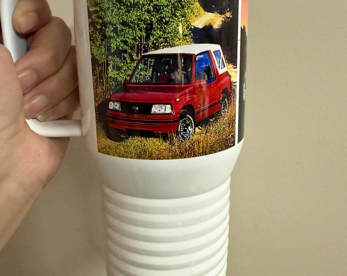 Geo Tracker 2 Door and Geo Tracker 4 Door custom sublimated Travel mug