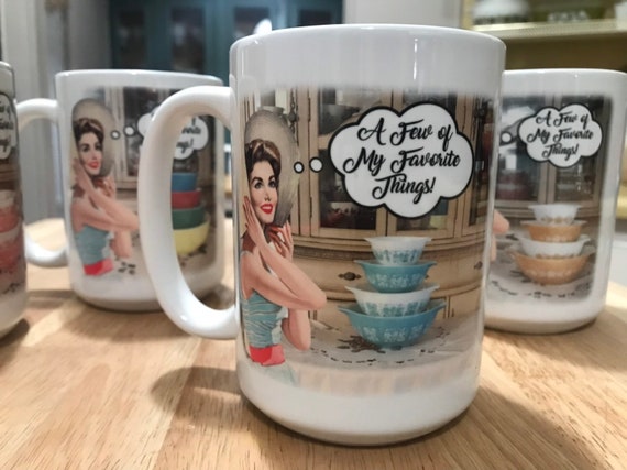 Pyrex inspired mug! A few of my favorite things! 15 oz.