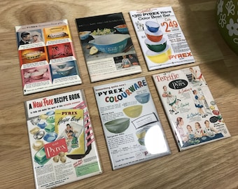 Pyrex Fridge magnets 2x3 inch Vintage Pyrex ads Set 1