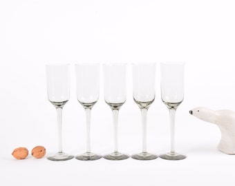 Set of 5! Vintage Holmegaard Denmark LARGO White Wine Glass - Smoked  Glass - Christer Holmgren - Danish Scandinavian Midcentury Design 1960