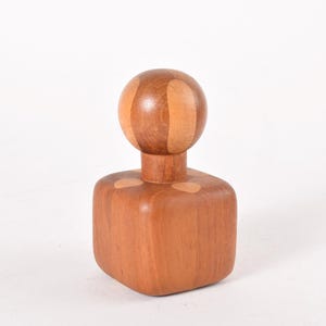 Rare 1960s! Great Shape! Vintage Danish Pepper Mill with Peugeot Grinder - Teak with Pine or Beech Intarsia - Mid-century Kitchen Design
