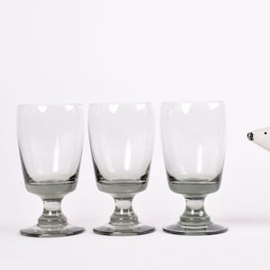 Set of 3! Vintage Holmegaard Denmark - Beer Glass - ALMUE - Smoked Glass - Danish & Scandinavian Mid-century Retro Design 1970s