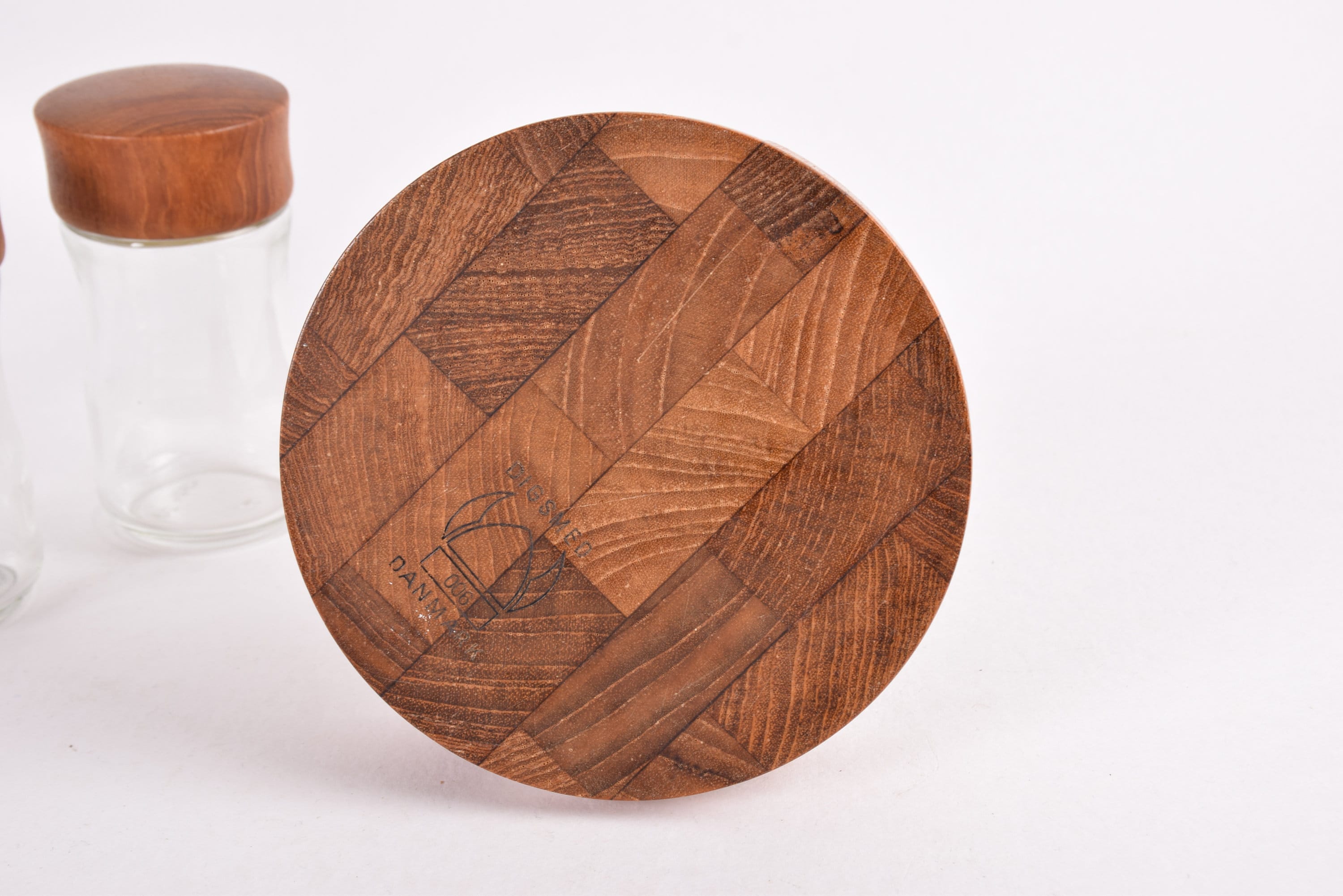 Vintage Digsmed Denmark - 4 Spice Glasses With Teak Lid