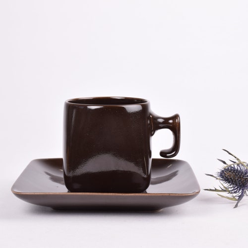 Super Rare! shops Nanna Ditzel for Søholm Denmark - Mug / Cup & Plate - Brown - Danish Scandinavian Mid-century Modern Ceramic Tableware Design