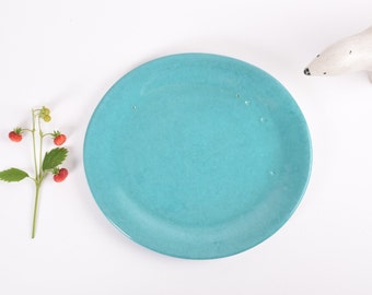 Super Rare! Bjørn Wiinblad Own Studio - FIGARO - Oval Plate - Turquoise Blue Green - Handmade - Danish Midcentury Pottery Collectible