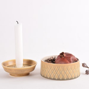 Set of 2! Jens Quistgaard RELIEF - Bowl and Candlestick - Bing & Grøndahl Nissen Kronjyden - Danish Mid-century Tableware Design Home Decor
