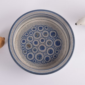 Marianne Starck for Michael Andersen & Søn - Large Fruit Bowl - Blue Grey - Dot Decor - Danish Scandinavian Mid-century Ceramic Home