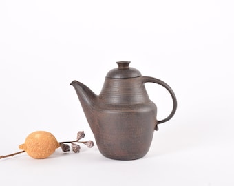 Rare! Nils Kähler for Kähler Denmark - Brown Teapot - Collectors Item - Danish Scandinavian Mid-century Pottery Tableware Design