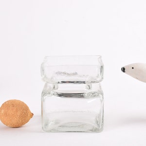 Riihimäen Lasi PALA Vase or Candleholder - Clear Glass - by Helena Tynell  - Finnish Scandinavian Mid-century Design Home Decor