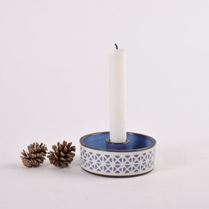 Aluminia Royal Copenhagen THULE Candlestick - Blue & White 3311 - Anni Jeppesen - Danish Mid-century Ceramic Home Decor - Scandinavian 1960s