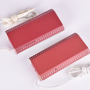 Lámpara de pared danesa de mediados de siglo con pantalla ajustable - Metal rojo - Hamalux - Diseño de iluminación escandinavo para dormitorio/habitación infantil imagen 10