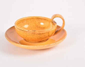 Very Rare! Kähler HAK Denmark - Cup & Saucer - Uran Glaze - Danish Mid-century Pottery Tableware