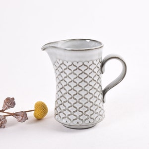 Jens H Quistgaard - CORDIAL - Creamer / Small Pitcher - Gray - Heart Pattern - Bing & Grøndahl / Nissen / Kronjyden - Danish Mid-century
