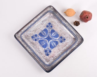 Large! Marianne Starck for Michael Andersen & Søn - Platter / Wall Plate - Blue Grey Persia Glaze - Danish Mid-century Ceramic Home Decor